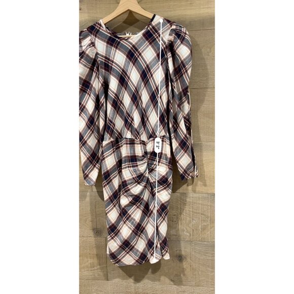 NWT VERONICA BEARD Agnor Plaid Puff Sleeve Mini Dress SIZE 4 - Picture 6 of 13